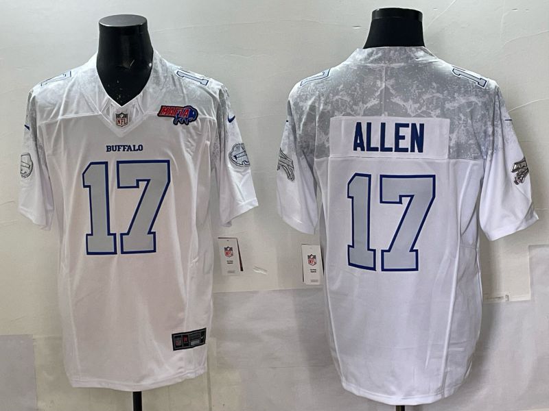 Men Buffalo Bills 17 Josh Allen Nike White 2025 Rivalries Collection Limited NFL Jersey 05